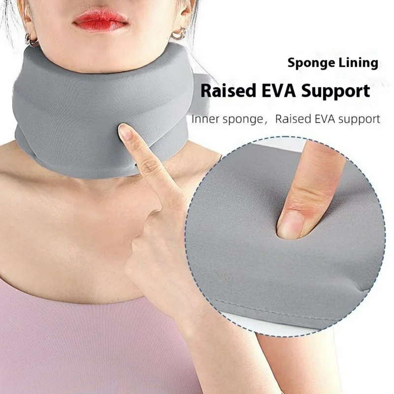 Neck Support Brace Cervical Collar Foam Cushion Lightweight Comfortable for Travel / Home - Grey