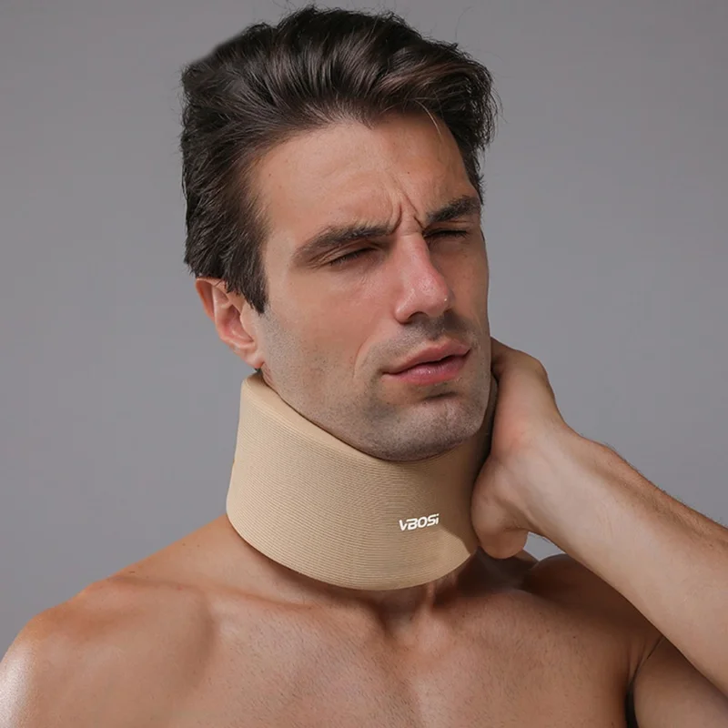 VBOSI 0722 Collier Cervical en Forme de U Réglable Support de Cou en Mousse de Protection pour Sports / Correction de Posture - Beige / M