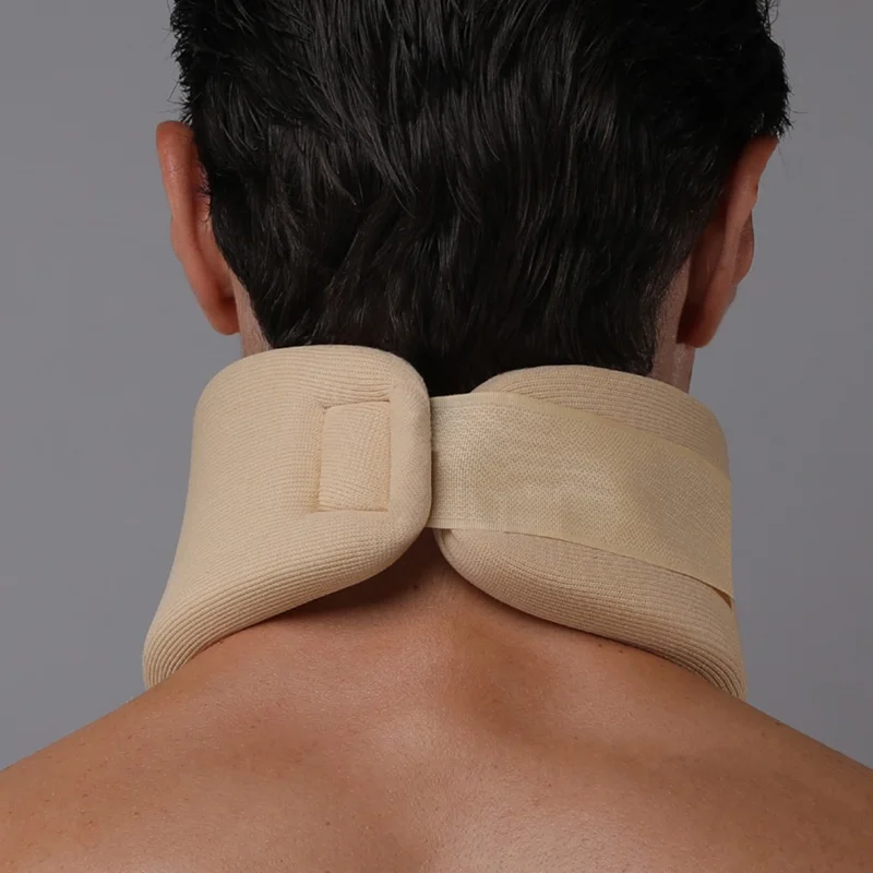 VBOSI 0722 Collier Cervical en Forme de U Réglable Support de Cou en Mousse de Protection pour Sports / Correction de Posture - Beige / M