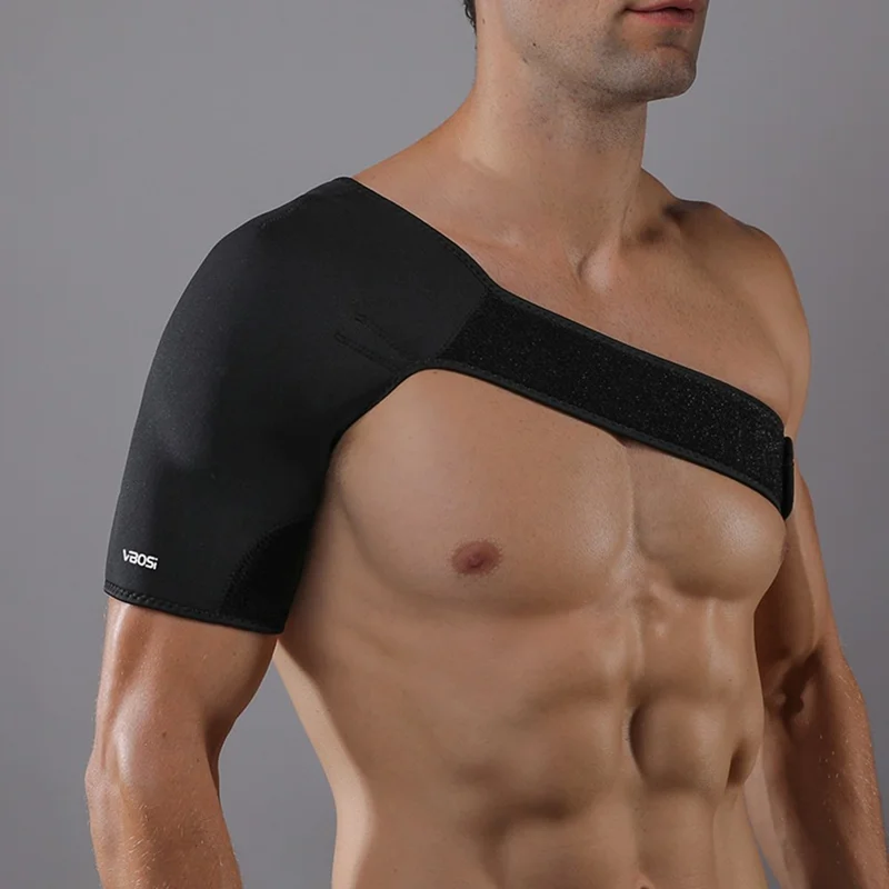 VBOSI 0108V Compression Shoulder Support Brace Sports Protective Gear, One Size  for Adults, Cycling - Black