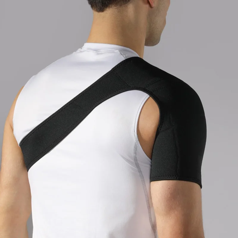 VBOSI 0108V Compression Shoulder Support Brace Sports Protective Gear, One Size  for Adults, Cycling - Black
