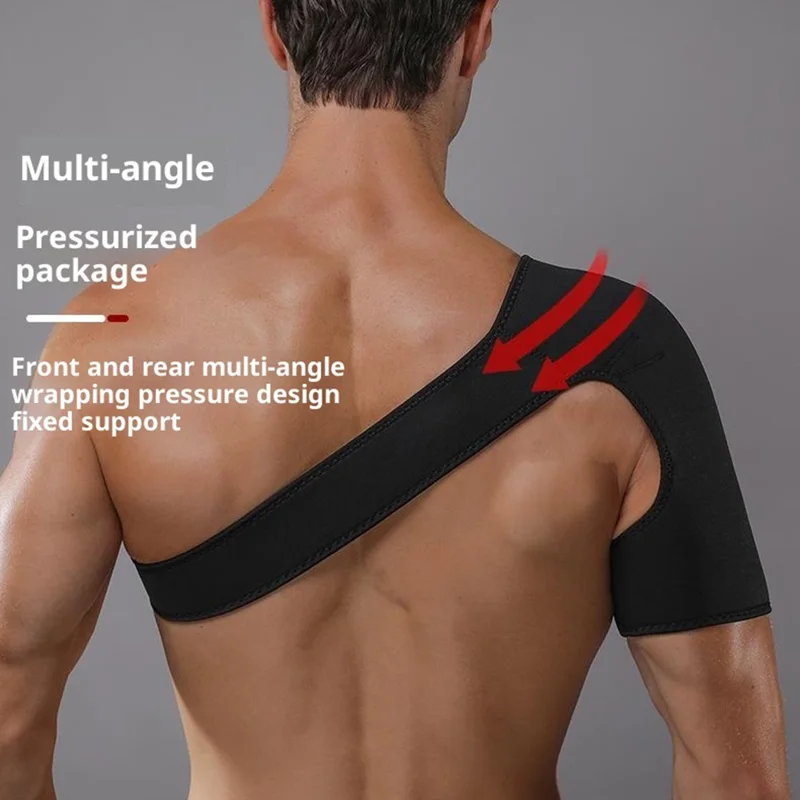 VBOSI 0108V Compression Shoulder Support Brace Sports Protective Gear, One Size  for Adults, Cycling - Black