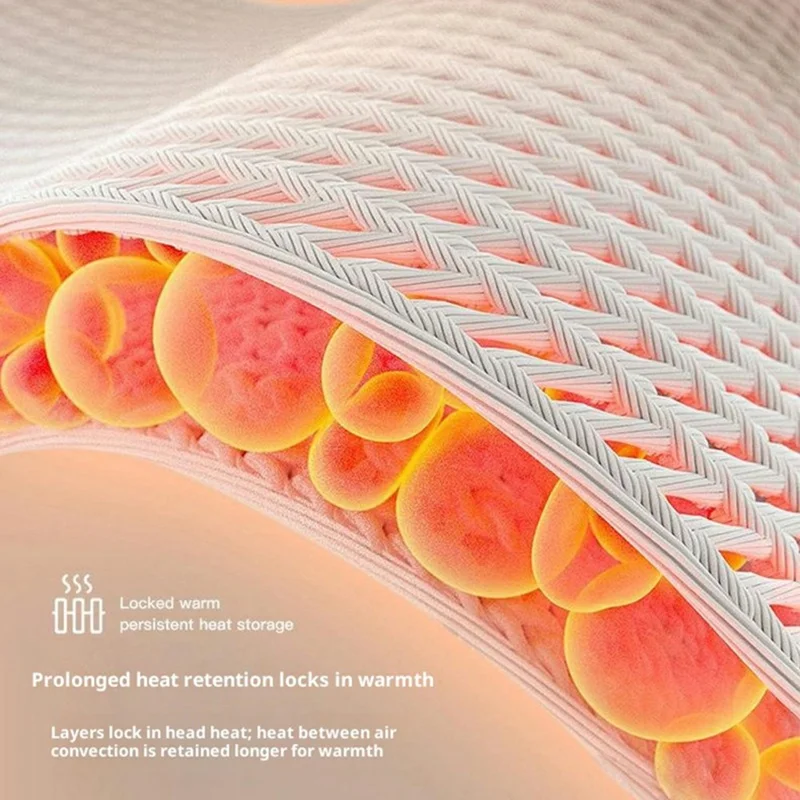 D6601 3-delig vintervindtät stickad hatt halsduk pekhandskärmsset för utomhuscykling - Ljust beigefärgat