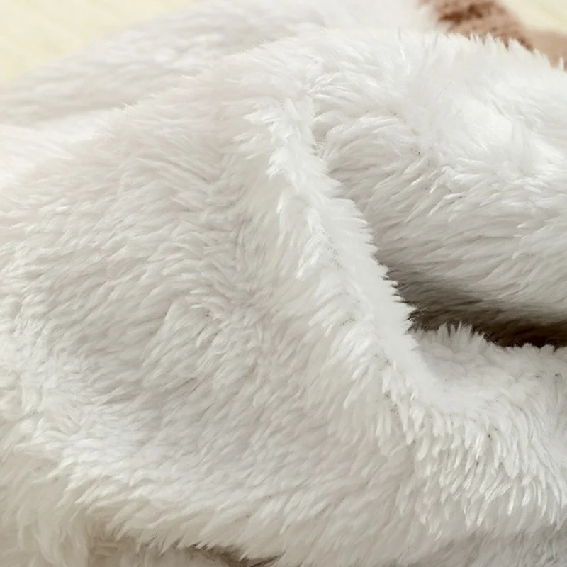 D6601 3-delig vintervindtät stickad hatt halsduk pekhandskärmsset för utomhuscykling - Ljust beigefärgat