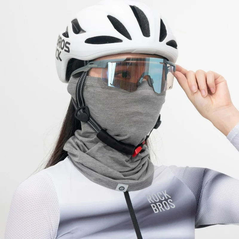 ROCKBROS 11250013 YDWB005 11250013001 Tencel Uld Halsvøb Ansigtsmaske Rørslør Vindtæt Balaclava til Cykling Vandring Udendørs Sport - Lys Grå