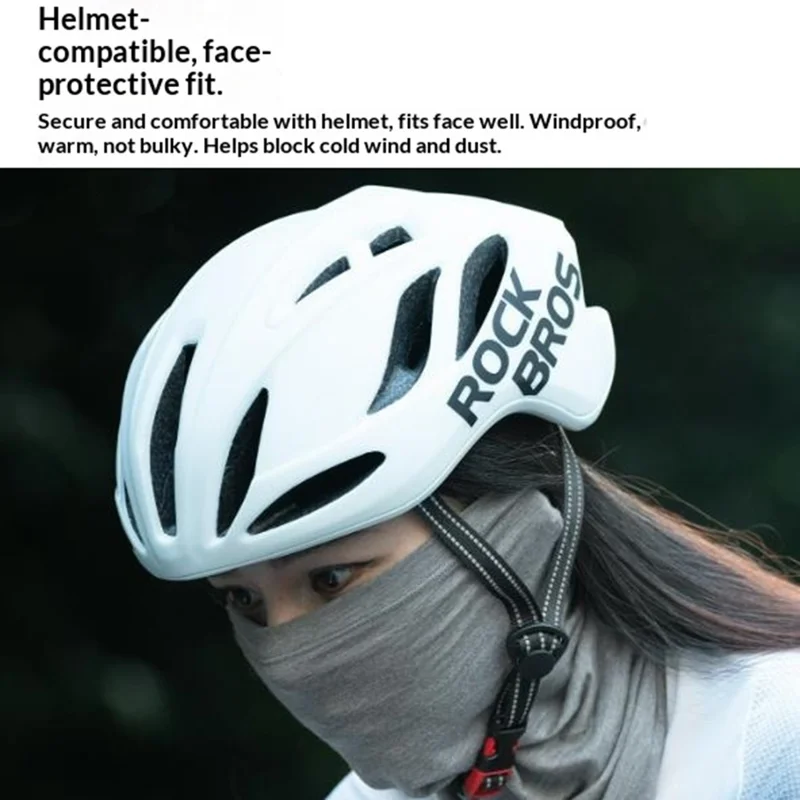 ROCKBROS 11250013 YDWB005 11250013001 Tencel Uld Halsvøb Ansigtsmaske Rørslør Vindtæt Balaclava til Cykling Vandring Udendørs Sport - Lys Grå