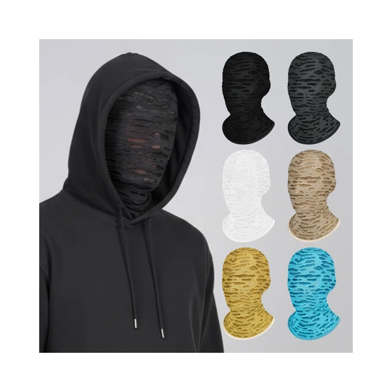 Halloween Maske, Hel Ansigt Kostume, Åndbar Maske til Fest/Cosplay - Sort