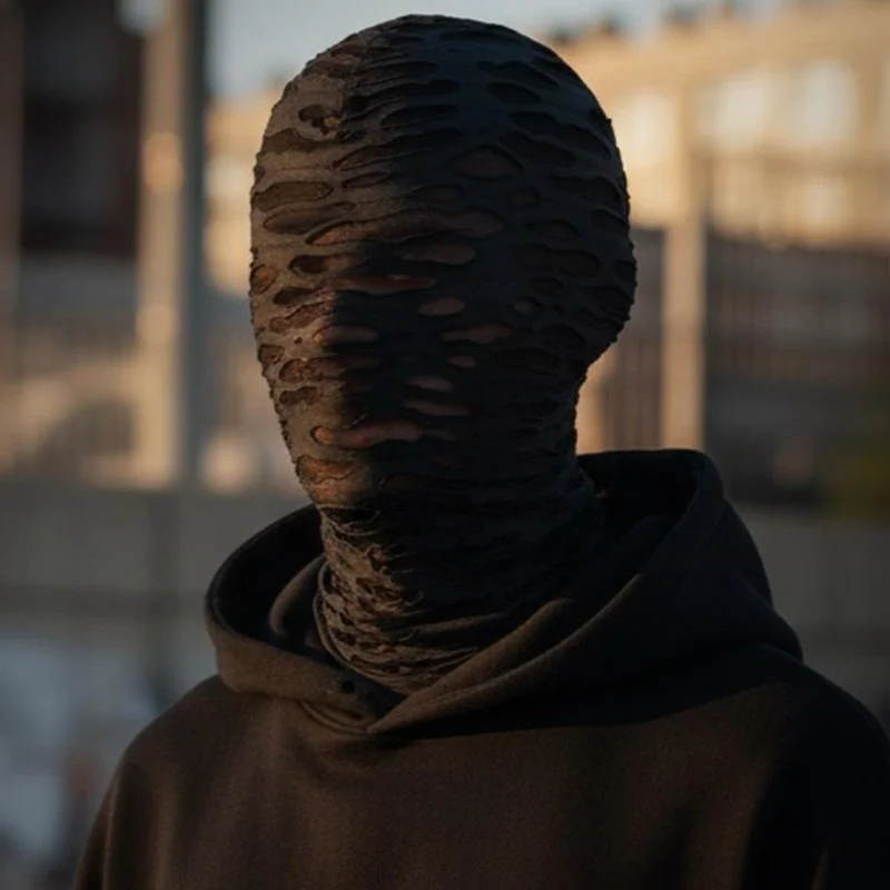 Halloween Maske, Hel Ansigt Kostume, Åndbar Maske til Fest/Cosplay - Sort