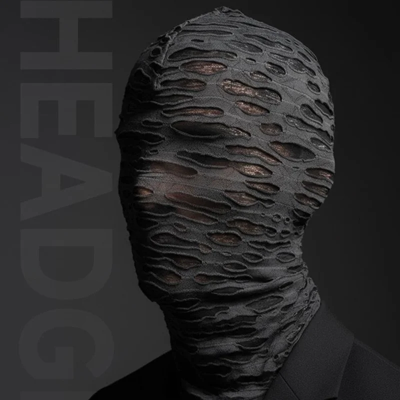 Halloween Maske, Hel Ansigt Kostume, Åndbar Maske til Fest/Cosplay - Sort