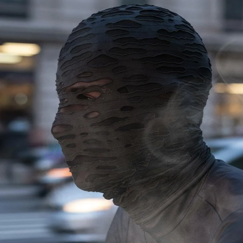 Halloween Maske, Hel Ansigt Kostume, Åndbar Maske til Fest/Cosplay - Sort