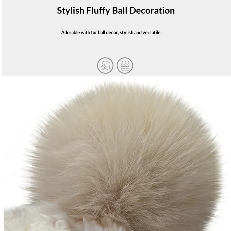 Outdoor Cycling Hat with Ear Protection Windproof Neck Gaiter Mask Integrated Fleece Thickened Warm Hat for Biking - Jacquard Khaki