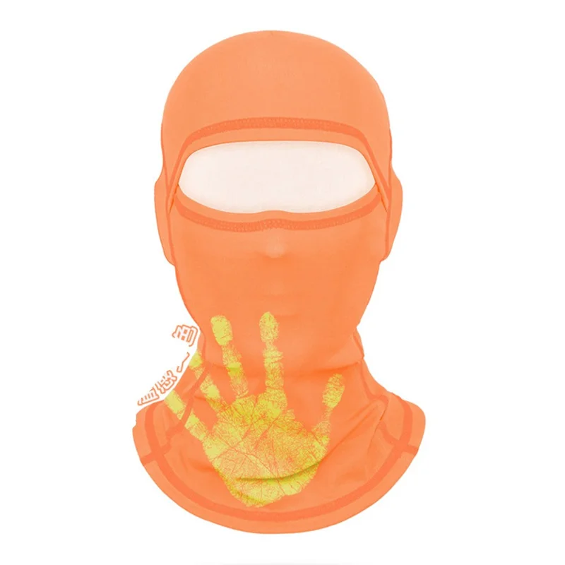 Termokrom balaclava med farveændring til udendørs cykling, fiskeri, ansigtsmaske, vindbeskyttende, indlæg til hjelm - 25018-BW-DM-2S-02 Orange