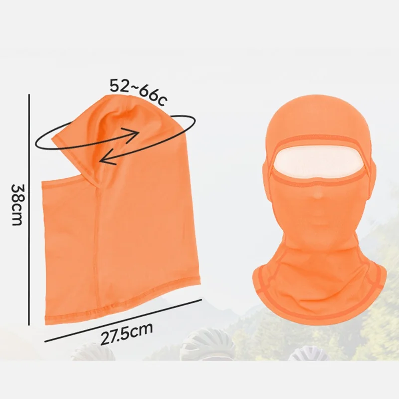 Termokrom balaclava med farveændring til udendørs cykling, fiskeri, ansigtsmaske, vindbeskyttende, indlæg til hjelm - 25018-BW-DM-2S-02 Orange