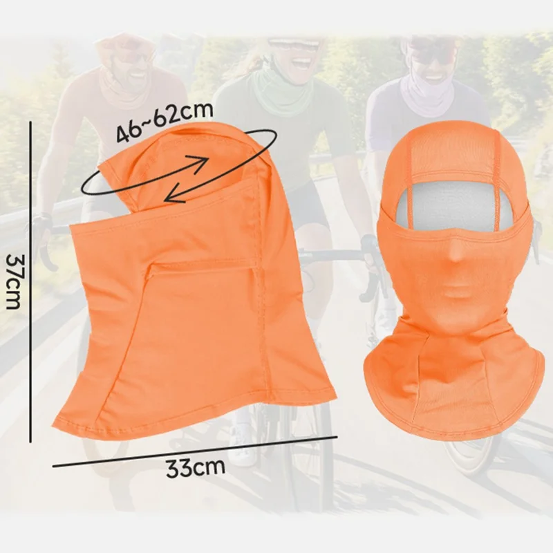 Termokrom balaclava med farveændring til udendørs cykling, fiskeri, ansigtsmaske, vindbeskyttende, indlæg til hjelm - 25018-BW-DM-2S-02 Orange