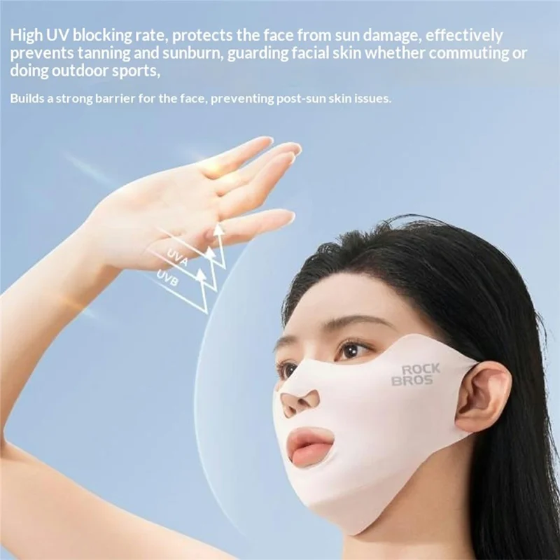 ROCKBROS udendørs istyks ansigtsmaske solbeskyttelse UV-skærm med øjenkrog ansigtsskærm til cykling / udendørs sport - Hvid