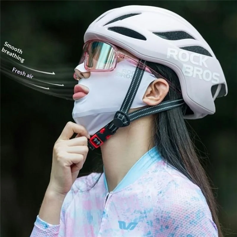 ROCKBROS udendørs istyks ansigtsmaske solbeskyttelse UV-skærm med øjenkrog ansigtsskærm til cykling / udendørs sport - Hvid