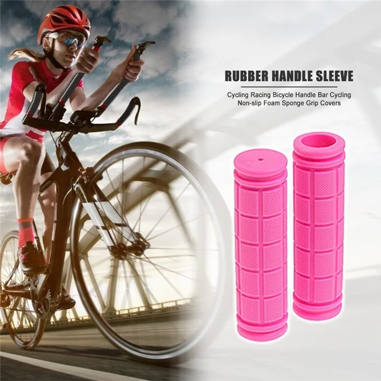 2Pcs/Set Anti-Skid Rubber Bicycle Grips Handlebar Soft Ultralight Grips - Pink