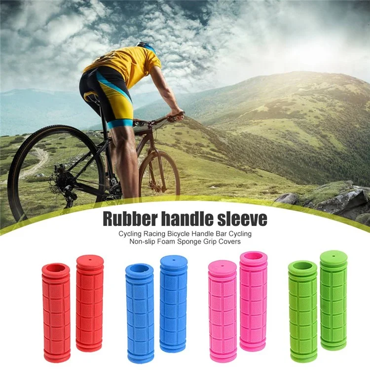 2Pcs/Set Anti-Skid Rubber Bicycle Grips Handlebar Soft Ultralight Grips - Pink