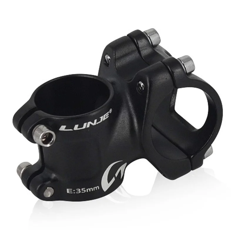 LUNJE XT-A135 Bike Stem Aluminum Alloy Wear-resistant Lightweight MTB Bicycle Handlebar Stem - Black/25.4x35mm