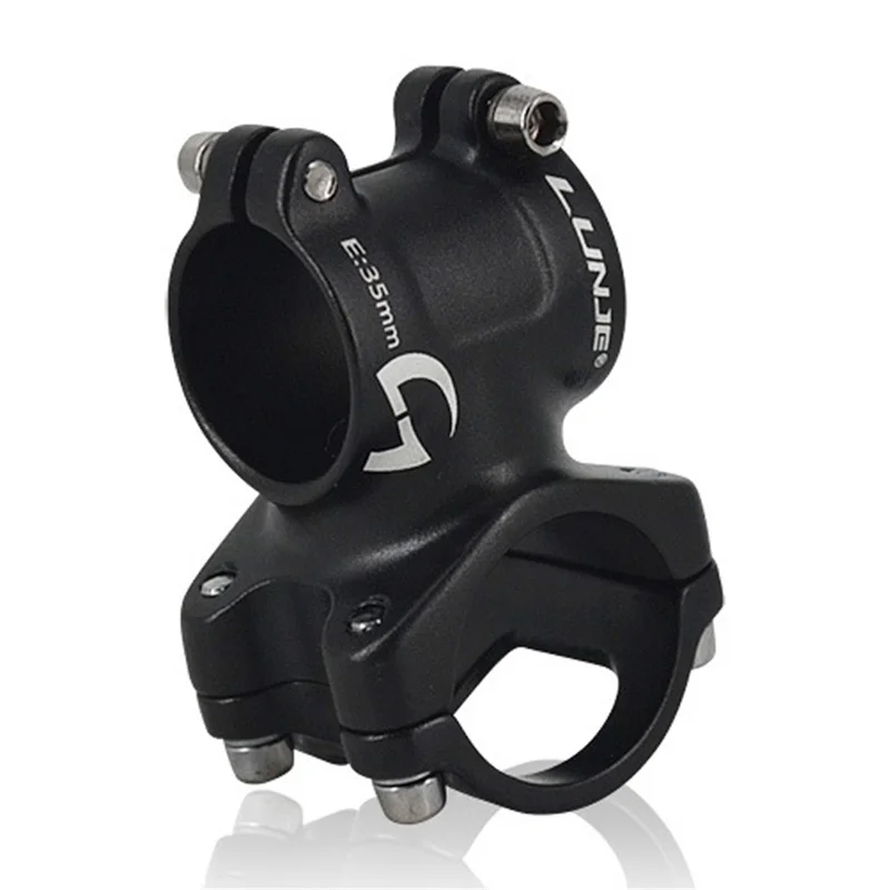 LUNJE XT-A135 Bike Stem Aluminum Alloy Wear-resistant Lightweight MTB Bicycle Handlebar Stem - Black/25.4x35mm