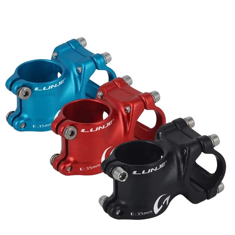 LUNJE XT-A135 Bike Stem Aluminum Alloy Wear-resistant Lightweight MTB Bicycle Handlebar Stem - Black/25.4x35mm