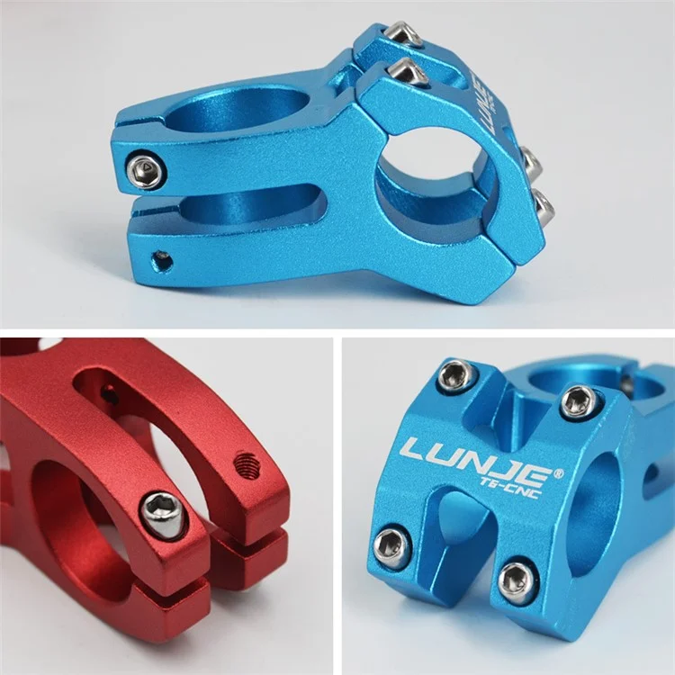 LUNJE XT-A089-2 Aluminum Alloy MTB Bike Stem Hollow Bicycle Handlebar Stem, 25.4mm - Red