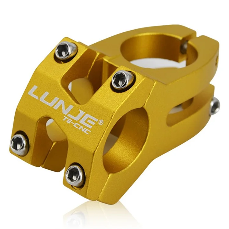 LUNJE XT-A089-2 Aluminum Alloy MTB Bike Stem Hollow Bicycle Handlebar Stem, 25.4mm - Red