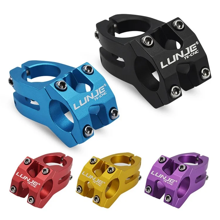 LUNJE XT-A089-2 Aluminum Alloy MTB Bike Stem Hollow Bicycle Handlebar Stem, 25.4mm - Red
