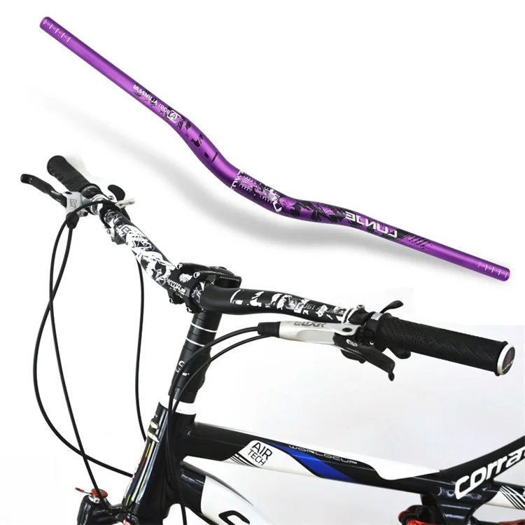 LUNJE 720-780mm Downhill Racing Bike Wider Handle Bar Mountain Road Bike Colorful Handlebar - 31.8 x 720mm/Purple