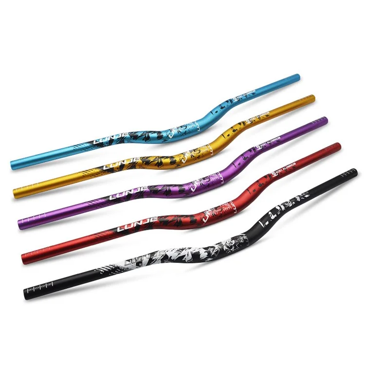LUNJE 720-780mm Downhill Racing Bike Wider Handle Bar Mountain Road Bike Colorful Handlebar - 31.8 x 720mm/Purple