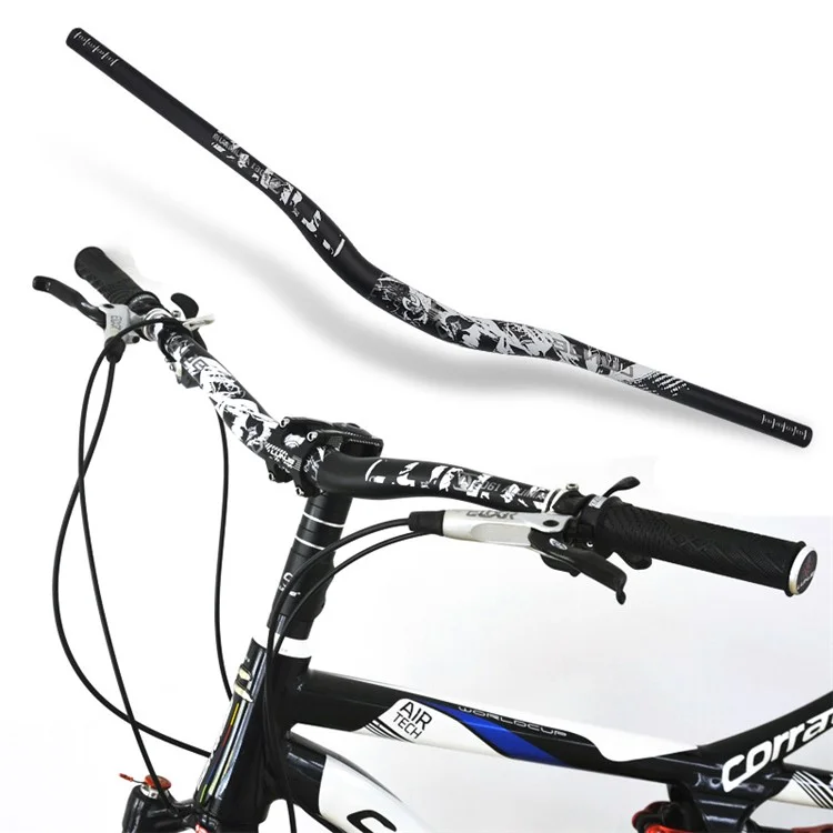 LUNJE 720-780 mm Bicicleta de Descenso Manillar Más Ancho Bicicleta de Montaña de Carretera Manillar Colorido - 31.8 x 720 mm/Negro 