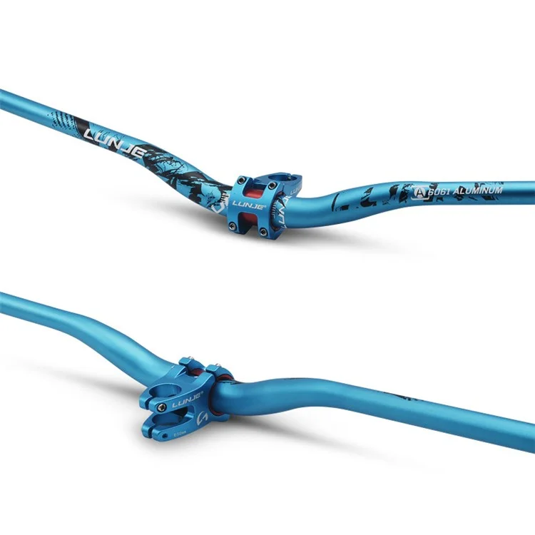 LUNJE 720-780mm Downhill Racing Bike Wider Handle Bar Mountain Road Bike Colorful Handlebar - 31.8 x 780mm/Blue