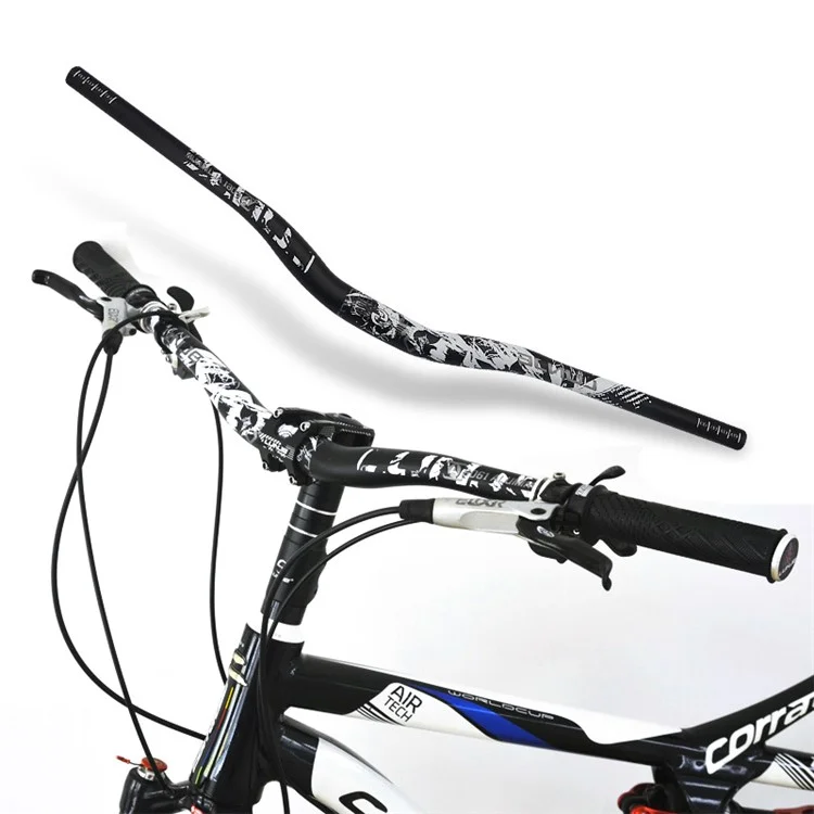 LUNJE 720-780mm Downhill Racing Bike Wider Handle Bar Mountain Road Bike Colorful Handlebar - 31.8 x 780mm/Black