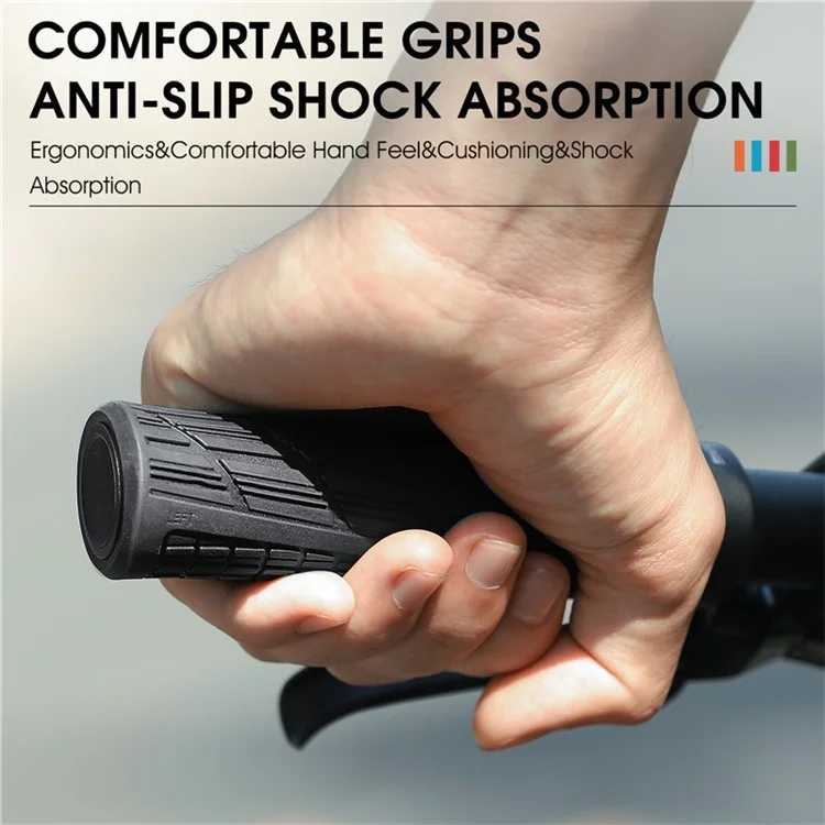 WEST BIKING YP0804063 One Pair Bike Handlebar Grips Non-slip Bicycle Handlebar Grips Cover for Mountain Bike Scooters Road Bike BMX MTB - Black