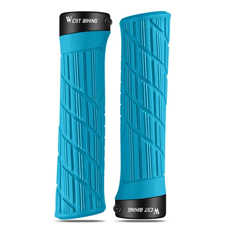 WEST BIKING YP0804063 One Pair Bike Handlebar Grips Non-slip Bicycle Handlebar Grips Cover for Mountain Bike Scooters Road Bike BMX MTB - Blue