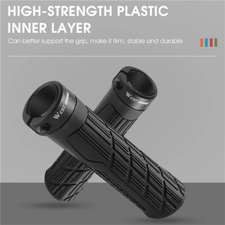 WEST BIKING YP0804063 One Pair Bike Handlebar Grips Non-slip Bicycle Handlebar Grips Cover for Mountain Bike Scooters Road Bike BMX MTB - Blue