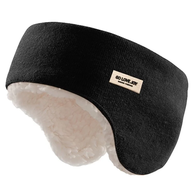 GOLOVEJOY DEZ38 Men Women Winter Warm Earmuffs Outdoor Sports Windproof Furry Ear Protection Headband - Black