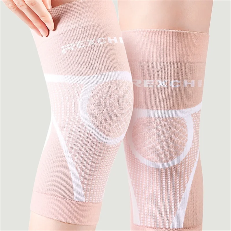 REXCHI HX30 1 Pair Knee Brace Knee Compression Sleeve Breathable Lightweight Thin Knee Protection Cover for Men and Women - Pink / S