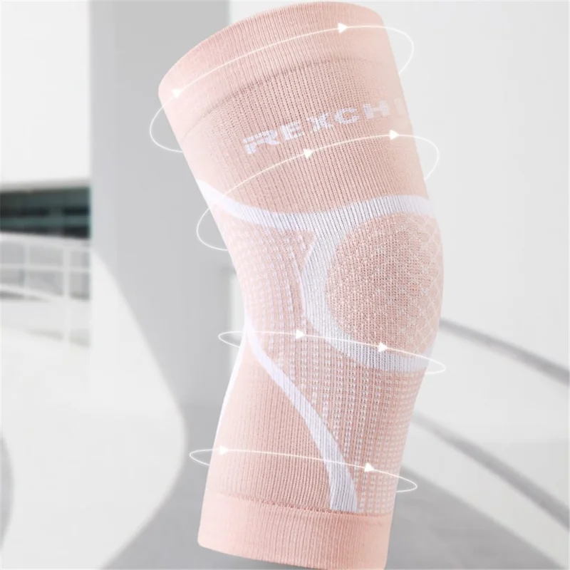 REXCHI HX30 1 Pair Knee Brace Knee Compression Sleeve Breathable Lightweight Thin Knee Protection Cover for Men and Women - Pink / S
