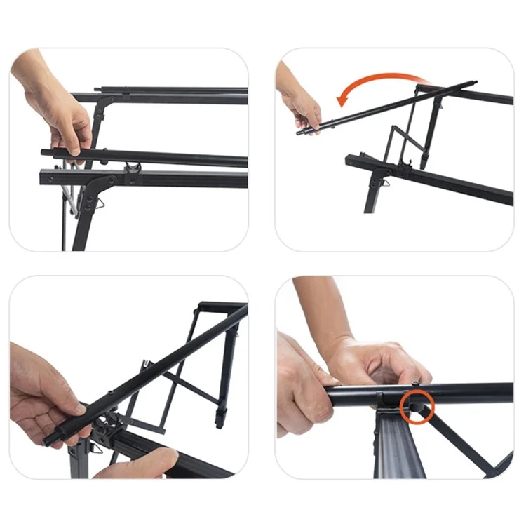 90x52cm Outdoor Faltbarer Tisch Holzmaserung Klappbarer Alu-Legierung-Lift-Camping-Tisch
