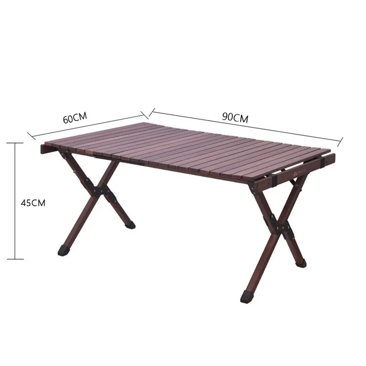 SHINETRIP A370-H0M 90cm Folding Camping Table Outdoor Portable Desk Beech Wood Barbecue Table (Black Walnut)