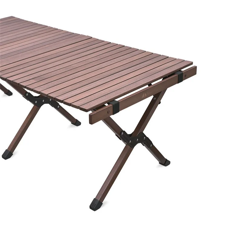 SHINETRIP A370-H0M 90cm Folding Camping Table Outdoor Portable Desk Beech Wood Barbecue Table (Black Walnut)