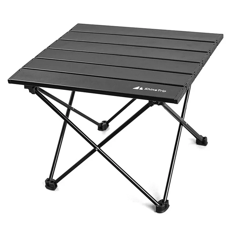 SHINETRIP A292-G0S Portable Outdoor Camping Table Aluminum Alloy Foldable Desk Table, Size S - Black