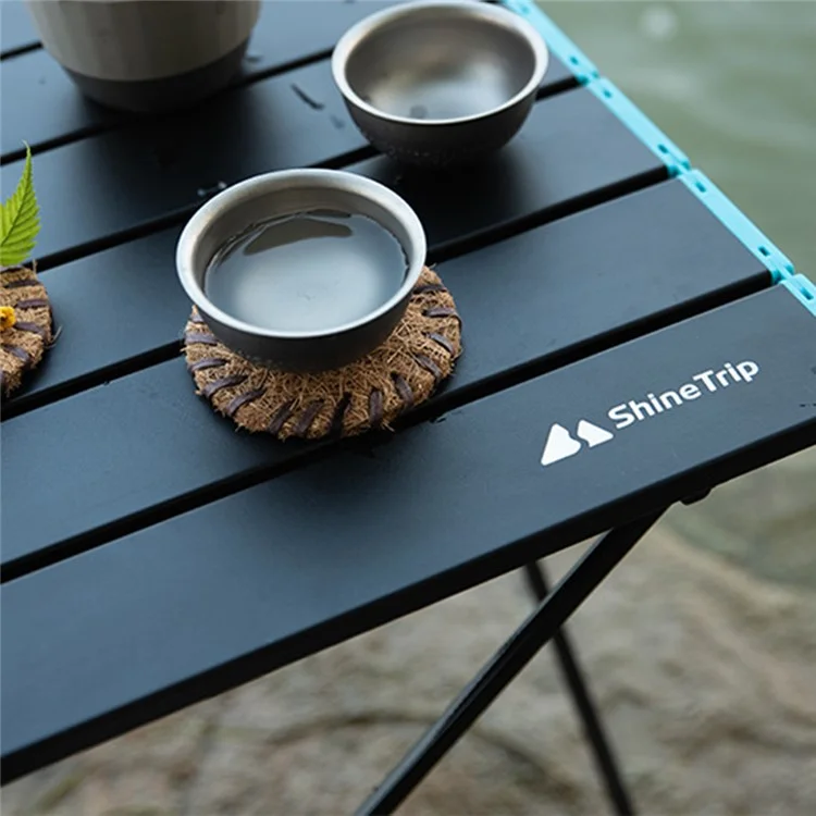 SHINETRIP A292-H0M Portable Folding Table Outdoor Picnic BBQ Aluminum Alloy Desk, Size M - Midnight Black