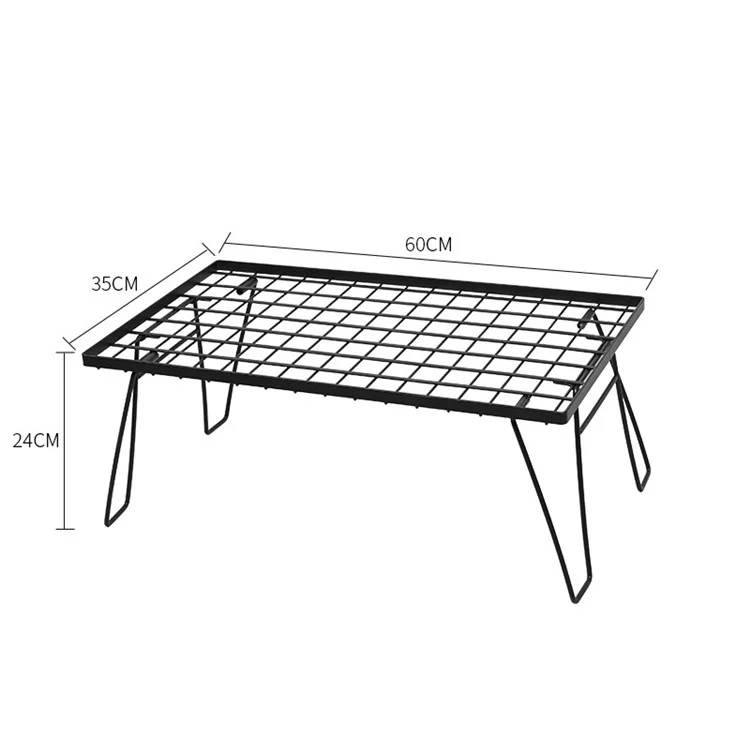 SHINETRIP A416-H00 Portable Camping Table Carbon Steel Folding Net Table for Outdoor Picnic BBQ, Black