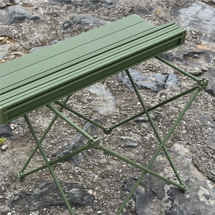HALIN 39.5x34x32.5cm Folding Table Aluminum Alloy Desk Table for Outdoor Camping BBQ, Size S - Green