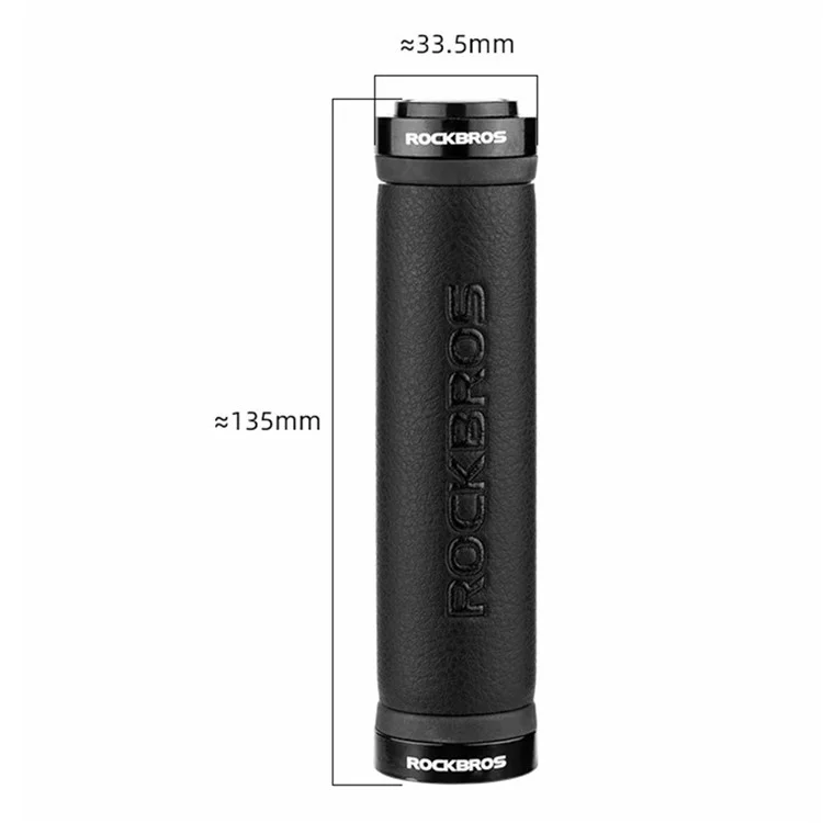 ROCKBROS 1 Pair Microfiber Leather Bicycle Handlebar Cover Anti-Skid Cycling Grips with End Cap