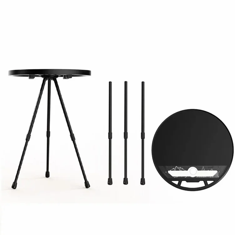 Mesa redonda para camping al aire libre de 40 cm LZ-03, portátil y desmontable, de aleación de aluminio y PE