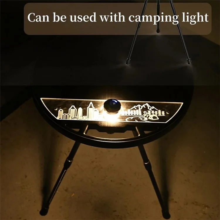Mesa redonda para camping al aire libre de 40 cm LZ-03, portátil y desmontable, de aleación de aluminio y PE