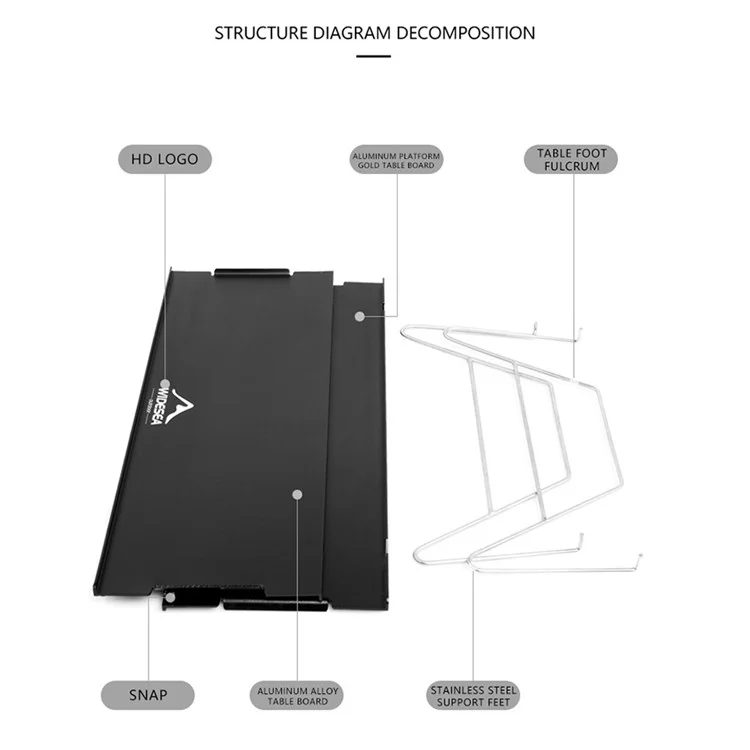 Widea Outdoor Camping Abtrennbarer Aluminiumlegierung Klapptisch Mit Edelstahlbeinen